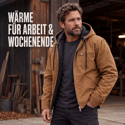 🎉✨Herren Arbeitsjacke mit Kapuze und Plüschfutter