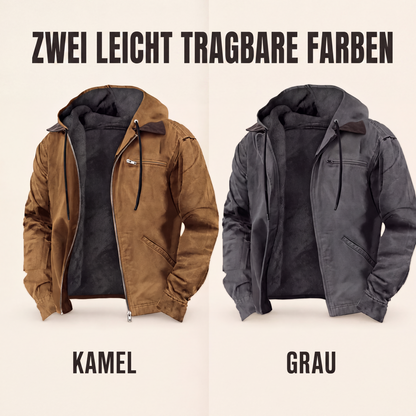 🎉✨Herren Arbeitsjacke mit Kapuze und Plüschfutter