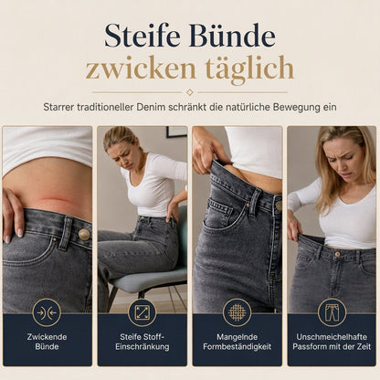 🙌 70% Wiederkaufquote – Qualität überzeugt! High-Waist Jeans mit weiter Beinform, Stretch-Denim und dekorativen Knöpfen