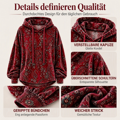 🚨Nur noch wenige auf Lager!🚨 Damen-Kapuzenpullover mit Paisley-Print und Kordelzug
