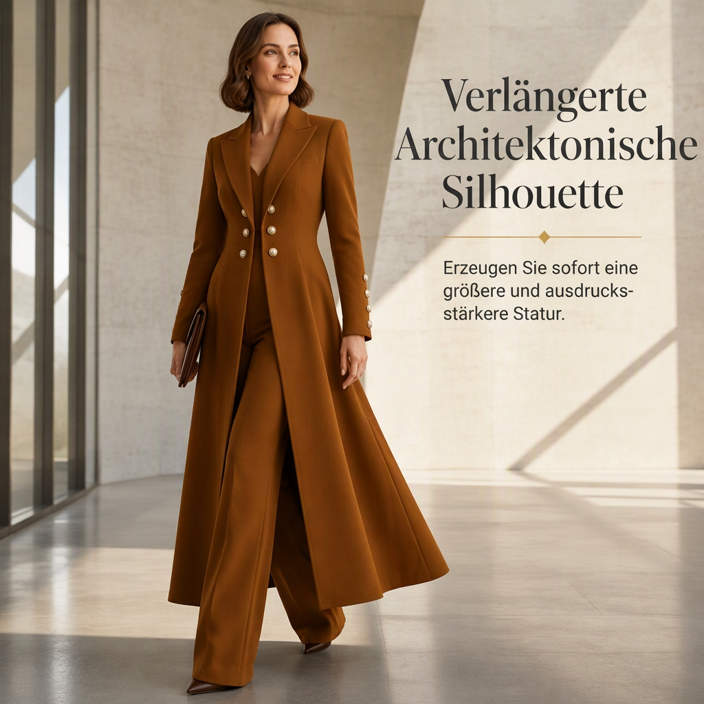 🛍️✨Elegantes herbstliches 2-Teiler-Outfit für Damen mit Retro-Langmantel und schlichter Hose