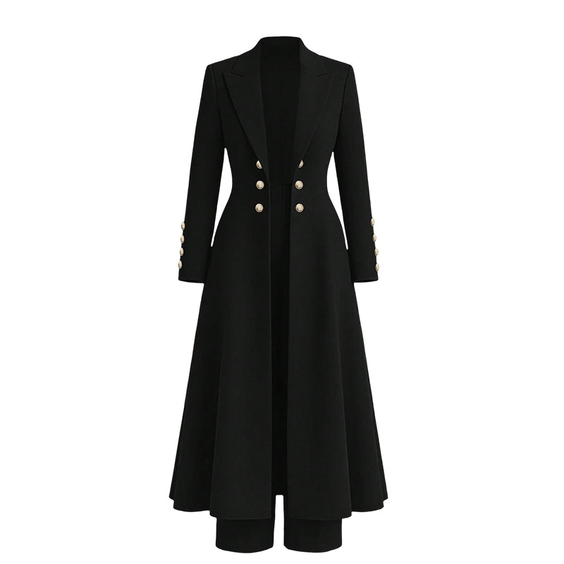 🛍️✨Elegantes herbstliches 2-Teiler-Outfit für Damen mit Retro-Langmantel und schlichter Hose