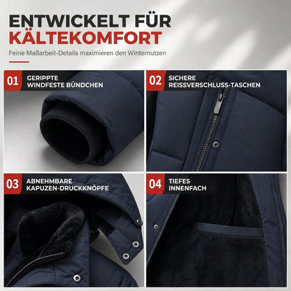 🔥Räumungsverkauf🔥Winterjacke für Herren, mittellang, wattiert, business-elegant, lässige Baumwolljacke für Männer im mittleren Alter