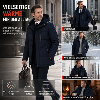 🔥Räumungsverkauf🔥Winterjacke für Herren, mittellang, wattiert, business-elegant, lässige Baumwolljacke für Männer im mittleren Alter