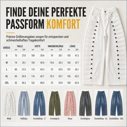 📢Nur heute: 50% Rabatt + versandkostenfrei!📢 Damen Retro Jeans mit hoher Taille und geschwungenem Bein