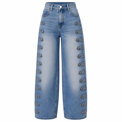 📢Nur heute: 50% Rabatt + versandkostenfrei!📢 Damen Retro Jeans mit hoher Taille und geschwungenem Bein