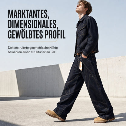 📢🎉50%Rabatt!!!🛍️✨Herren Jeans im amerikanischen Vintage-Stil, ausgestellte weite Beine, dekonstruierte ungewaschene Denim-Hosen mit Knopfverschluss