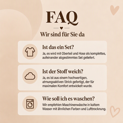 Damen Schlafanzug-Set mit Herzprint und Langarm