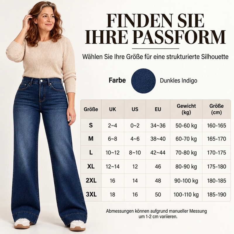 🥳Gratis Versand!🥳  Damen thermische Wide-Leg-Jeans mit hohem Bund