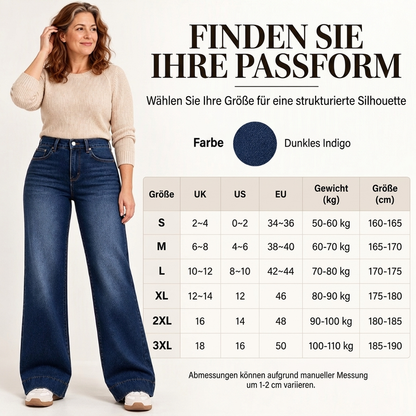 🥳Gratis Versand!🥳  Damen thermische Wide-Leg-Jeans mit hohem Bund