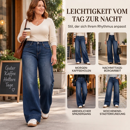 🥳Gratis Versand!🥳  Damen thermische Wide-Leg-Jeans mit hohem Bund