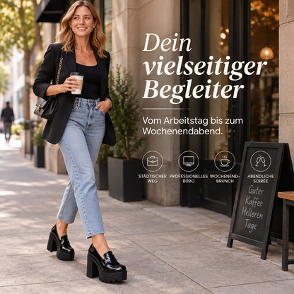 📢Letzter Tag!📢 Damen-Loafer mit klobigem Absatz und Plateausohle