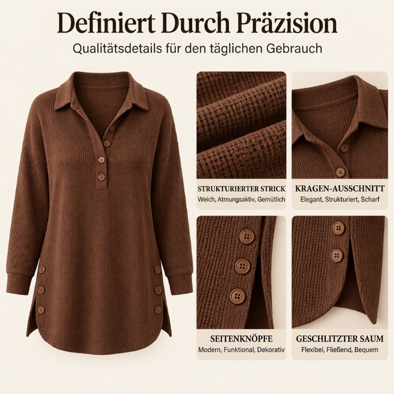 📢🎉50%Rabatt!!!🛍️✨Damen-Langarmoberteil aus Waffelstrick