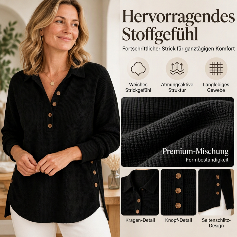 📢🎉50%Rabatt!!!🛍️✨Damen-Langarmoberteil aus Waffelstrick