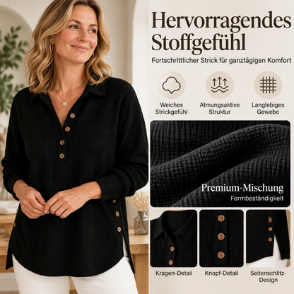 📢🎉50%Rabatt!!!🛍️✨Damen-Langarmoberteil aus Waffelstrick