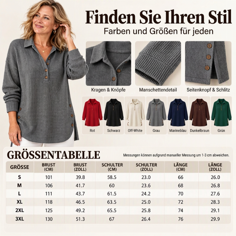 Damen-Langarmoberteil aus Waffelstrick
