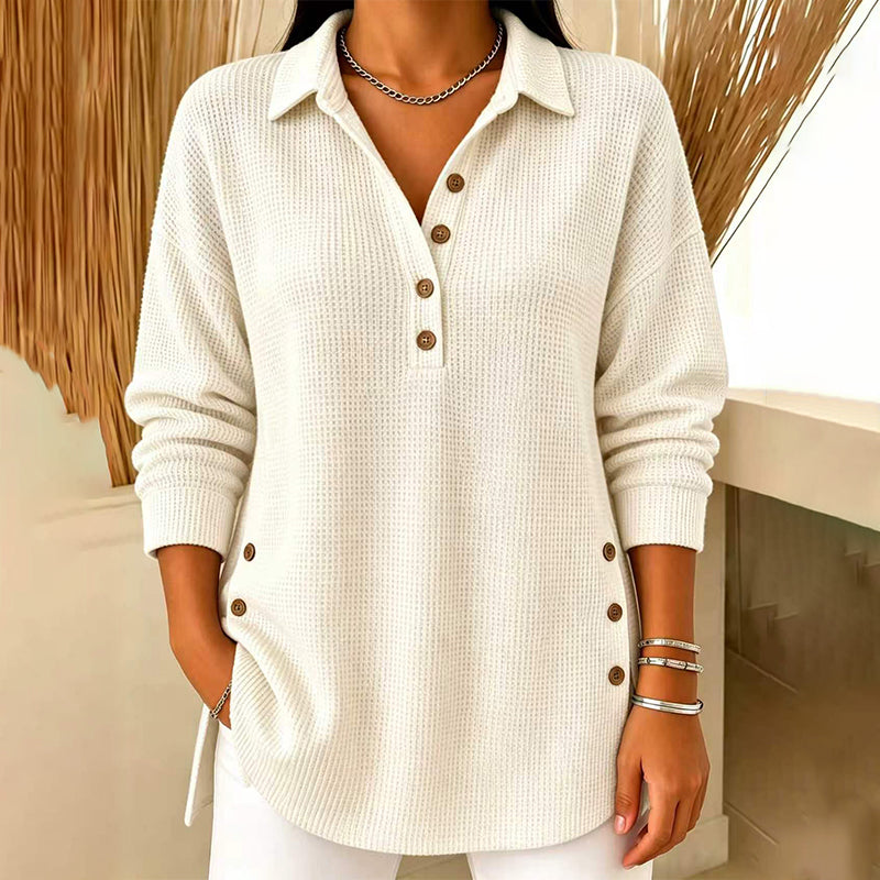 📢🎉50%Rabatt!!!🛍️✨Damen-Langarmoberteil aus Waffelstrick