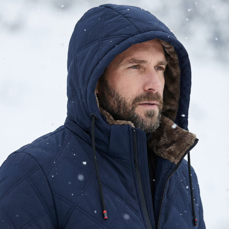 🔥Beliebtes Produkt ！✨Winterjacke für Herren mit Kapuze und Plüschfutter