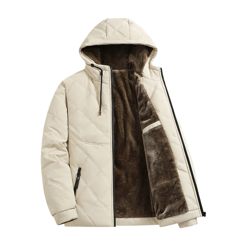 🔥Beliebtes Produkt ！✨Winterjacke für Herren mit Kapuze und Plüschfutter