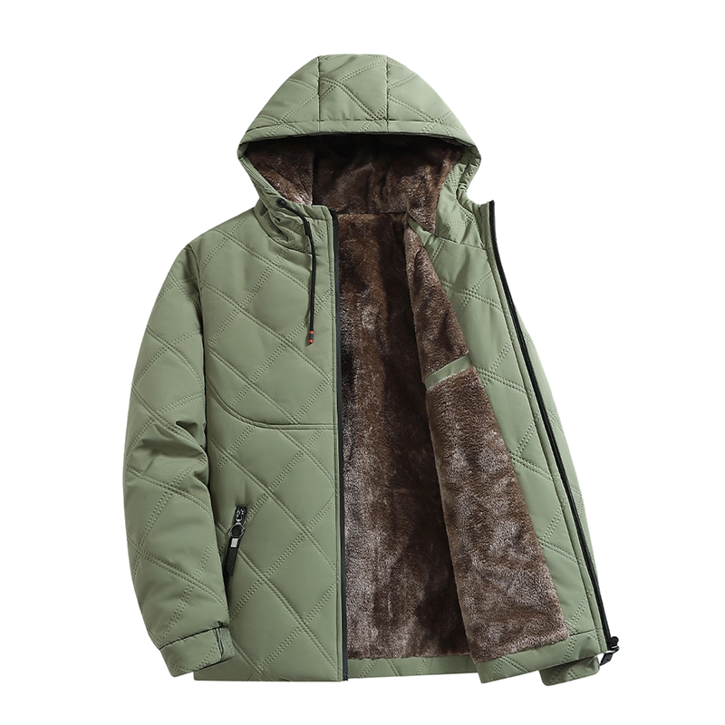 🔥Beliebtes Produkt ！✨Winterjacke für Herren mit Kapuze und Plüschfutter