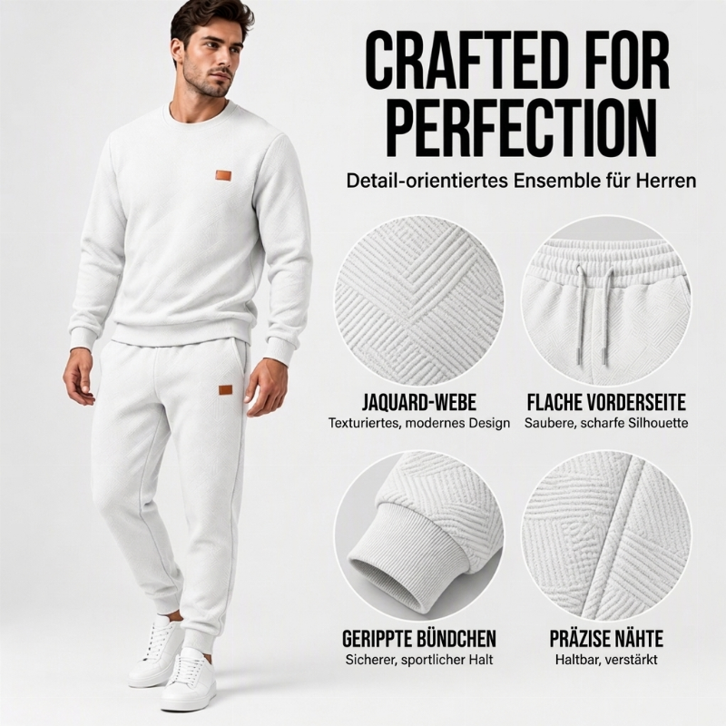 📢🎉50%Rabatt!!!🛍️✨Freizeit Sportset für Herren mit strukturiertem Jacquard