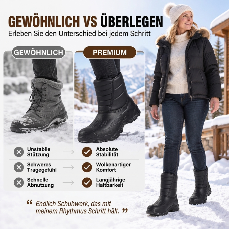 Unisex wasserdichte Schneestiefel mit Plüschfutter