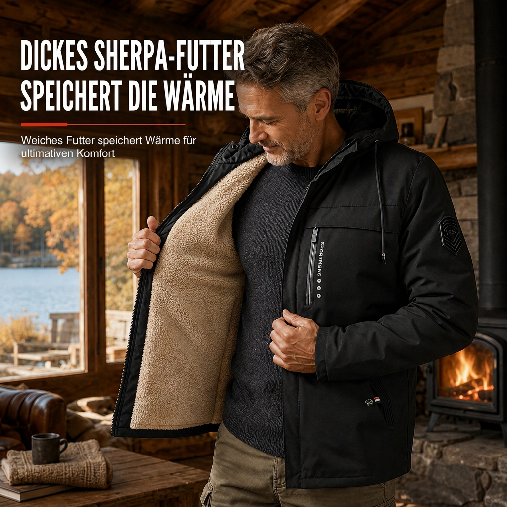 ✨Herren amerikanisch-retro Mantel mit Plüschfutter, lockere Passform für Frühling und Herbst