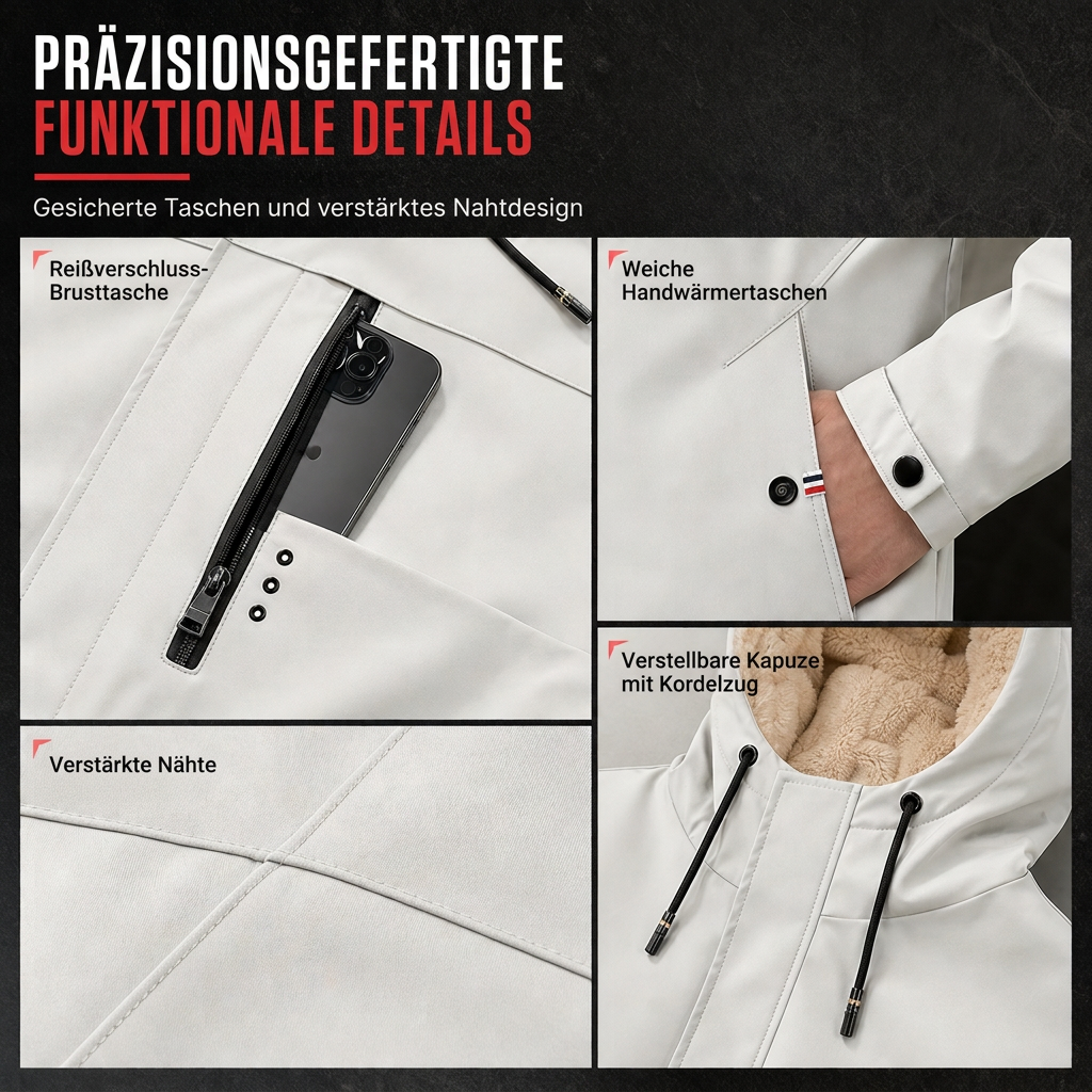 ✨Herren amerikanisch-retro Mantel mit Plüschfutter, lockere Passform für Frühling und Herbst