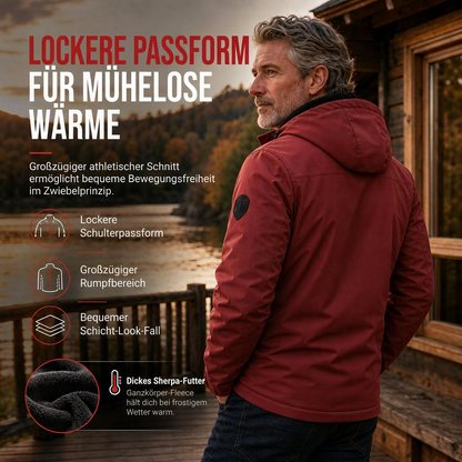 ✨Herren amerikanisch-retro Mantel mit Plüschfutter, lockere Passform für Frühling und Herbst