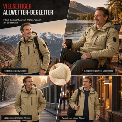 ✨Herren amerikanisch-retro Mantel mit Plüschfutter, lockere Passform für Frühling und Herbst