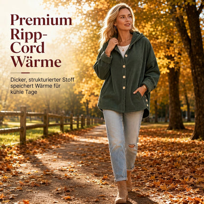 🔥 50% RABATT! Lässige, weite Damen-Kapuzenjacke aus Cord – bequem & vielseitig