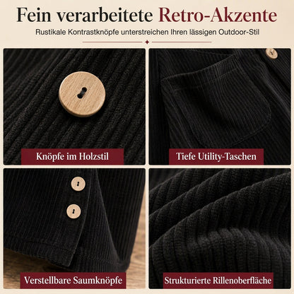 🔥 50% RABATT! Lässige, weite Damen-Kapuzenjacke aus Cord – bequem & vielseitig
