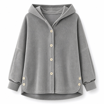 🔥 50% RABATT! Lässige, weite Damen-Kapuzenjacke aus Cord – bequem & vielseitig