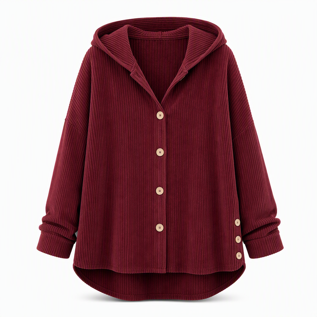 🔥 50% RABATT! Lässige, weite Damen-Kapuzenjacke aus Cord – bequem & vielseitig