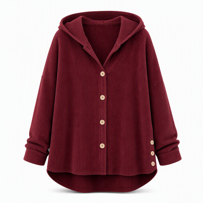 🔥 50% RABATT! Lässige, weite Damen-Kapuzenjacke aus Cord – bequem & vielseitig