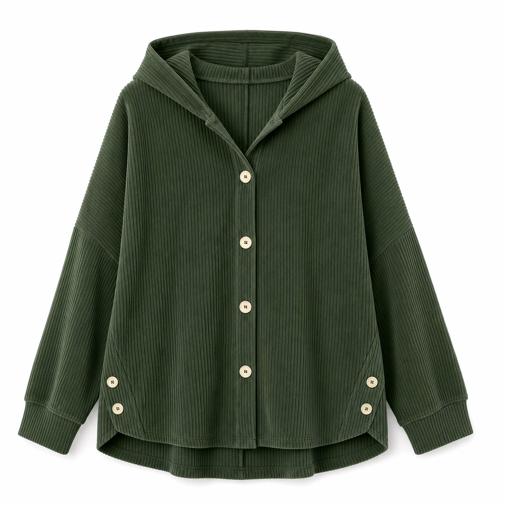 🔥 50% RABATT! Lässige, weite Damen-Kapuzenjacke aus Cord – bequem & vielseitig
