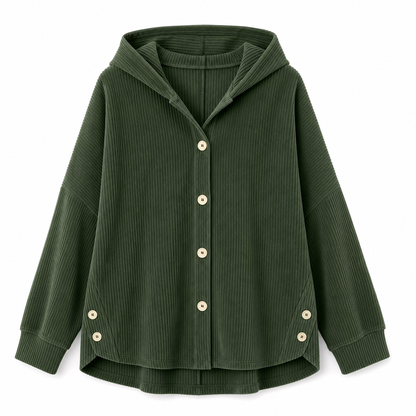🔥 50% RABATT! Lässige, weite Damen-Kapuzenjacke aus Cord – bequem & vielseitig