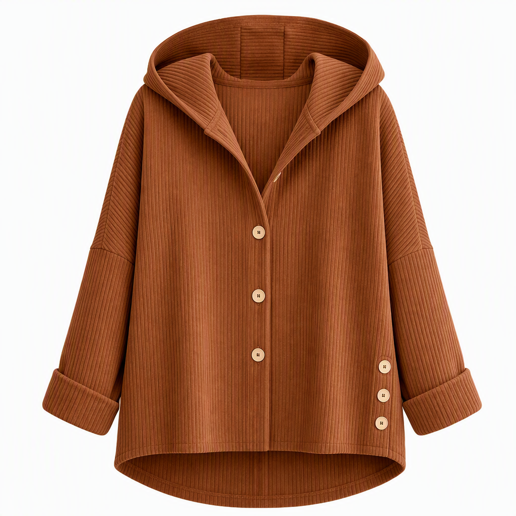 🔥 50% RABATT! Lässige, weite Damen-Kapuzenjacke aus Cord – bequem & vielseitig