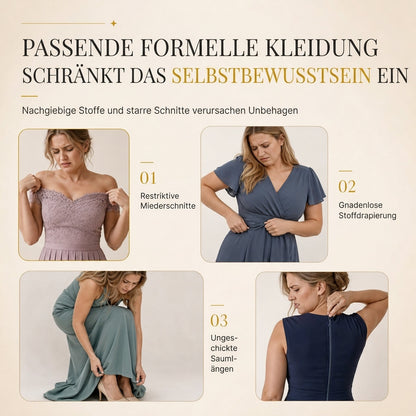 ⏰Countdown läuft! Aktion endet bald!⏰ Damen Übergröße Schulterfreies Spitzen-Langarm-Maxi-Kleid