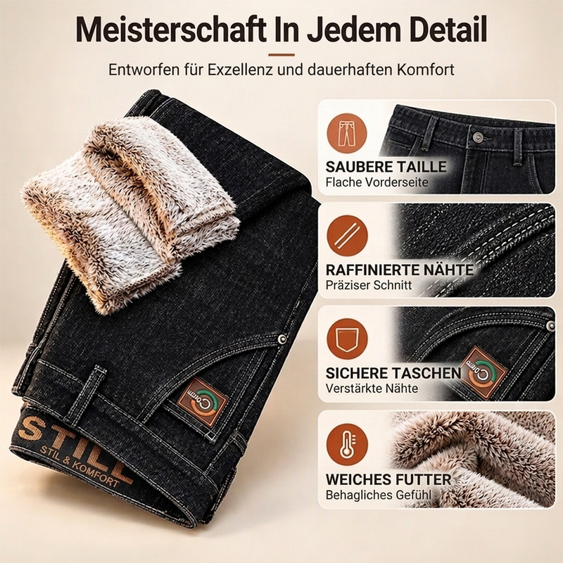 🔥 Nur heute 50 %! Herrenjeans mit dickem Plüschfutter und Stretch