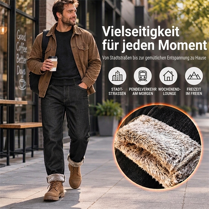 🔥 Nur heute 50 %! Herrenjeans mit dickem Plüschfutter und Stretch