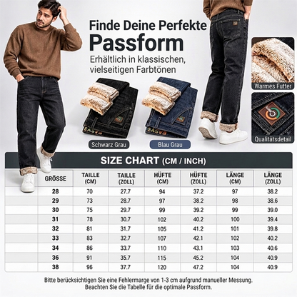 🔥 Nur heute 50 %! Herrenjeans mit dickem Plüschfutter und Stretch