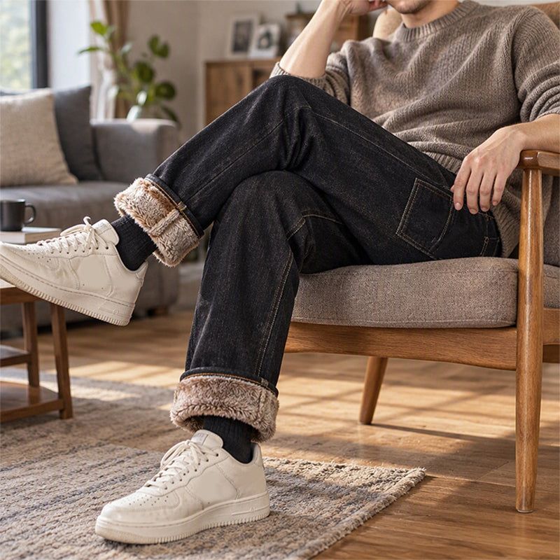 🔥 Nur heute 50 %! Herrenjeans mit dickem Plüschfutter und Stretch