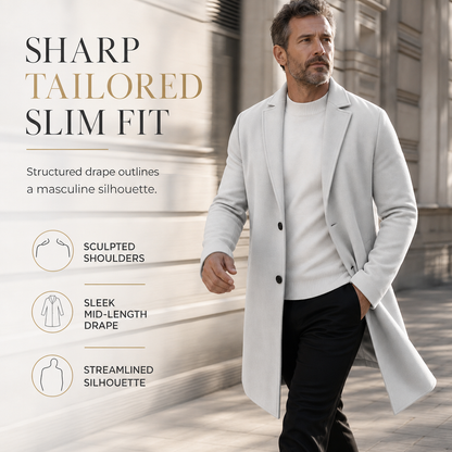 📢🎉🛍️✨Klassischer einreihiger Trenchcoat für Herren, Business-Casual Premium Windbreaker