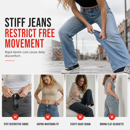 🔥50% Rabatt!🔥 Damen Jeans mit hohem Bund, ausgefranst und Wide-Leg