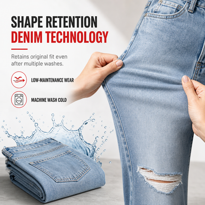 🔥50% Rabatt!🔥 Damen Jeans mit hohem Bund, ausgefranst und Wide-Leg