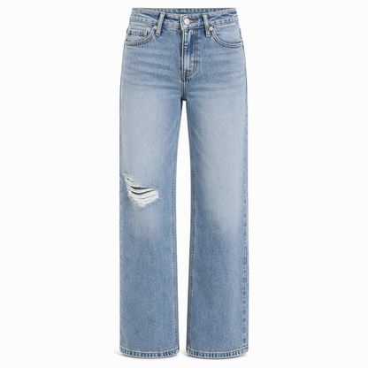 🔥50% Rabatt!🔥 Damen Jeans mit hohem Bund, ausgefranst und Wide-Leg