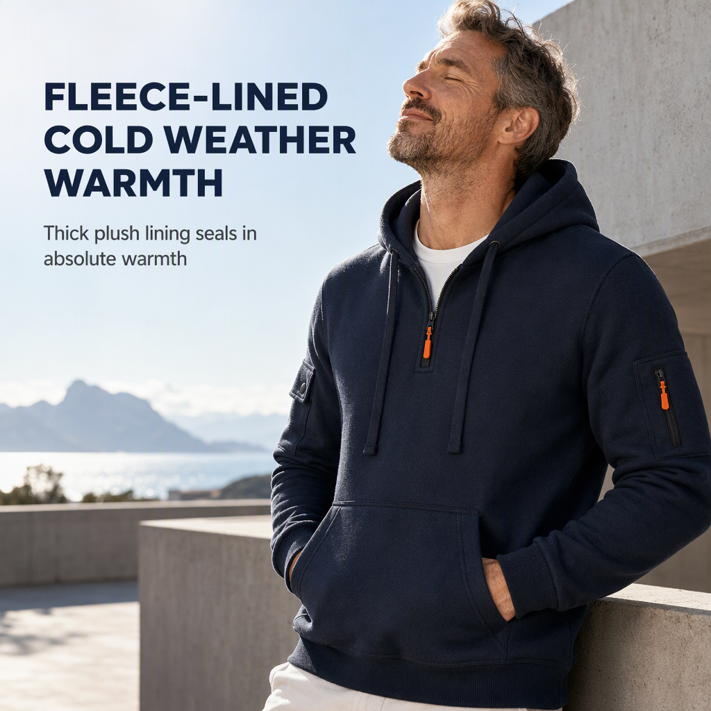✨Neu eingetroffen✨Herren-Sweatshirt mit Kapuze, schweres Fleecefutter, lockere Passform, lässige Arbeitskleidung für Herbst und Winter