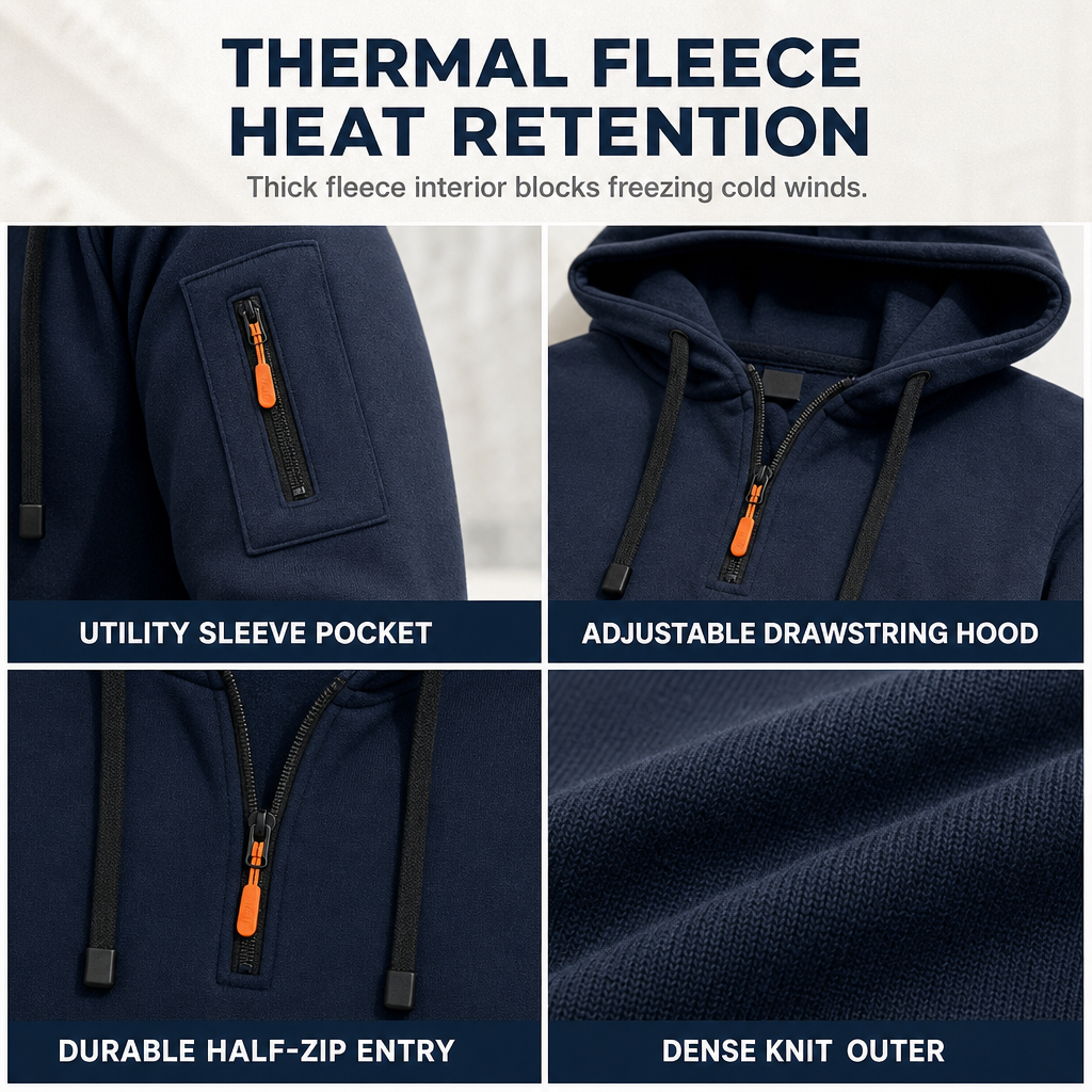 ✨Neu eingetroffen✨Herren-Sweatshirt mit Kapuze, schweres Fleecefutter, lockere Passform, lässige Arbeitskleidung für Herbst und Winter