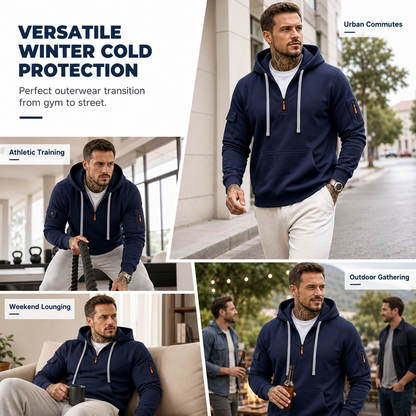 ✨Neu eingetroffen✨Herren-Sweatshirt mit Kapuze, schweres Fleecefutter, lockere Passform, lässige Arbeitskleidung für Herbst und Winter